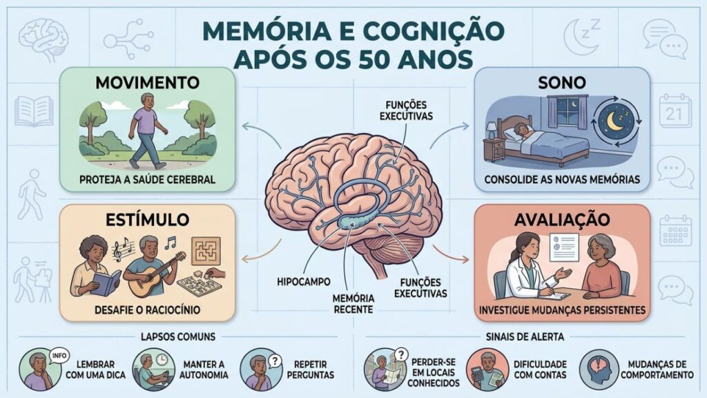 Movimento, sono, estímulo mental e avaliação ajudam a preservar a cognição.