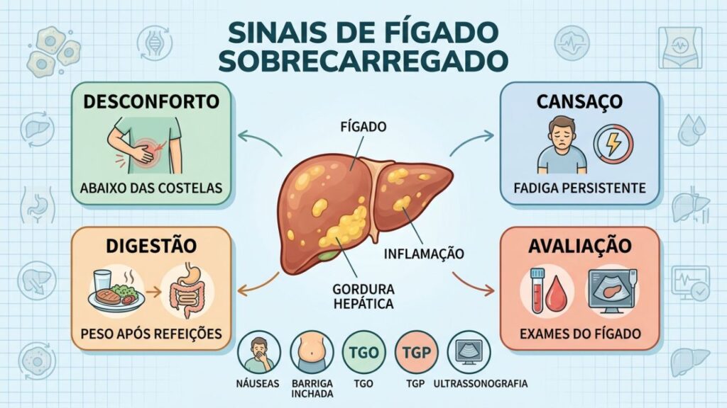 Desconforto, fadiga, digestão lenta e exames ajudam na identificação precoce.