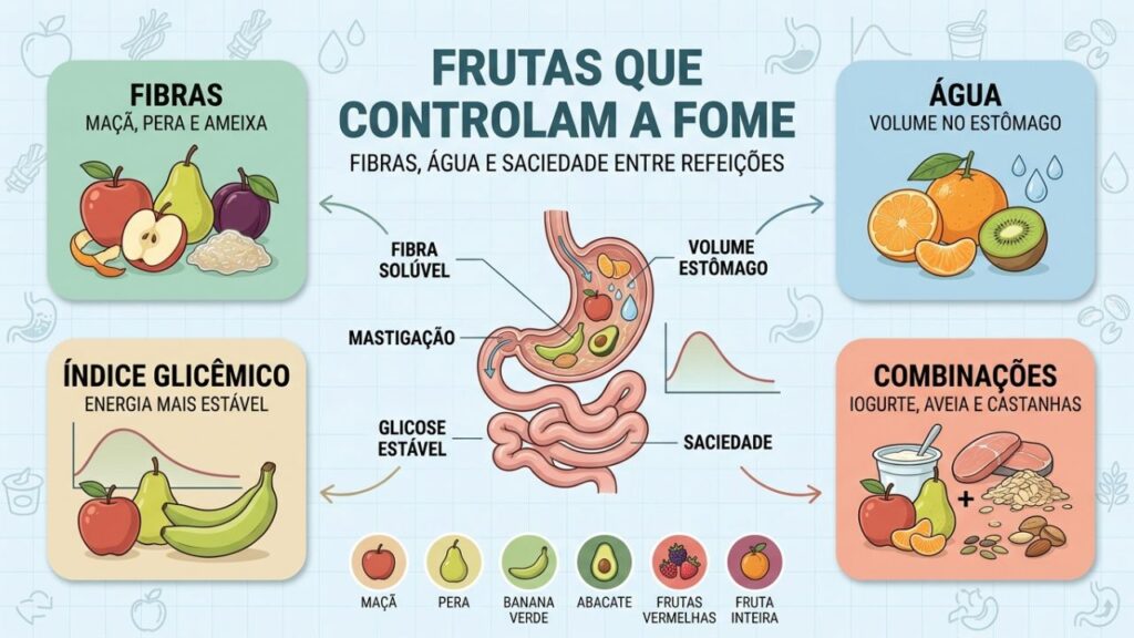 Fibras, água, índice glicêmico e combinações orientam lanches mais saciantes.