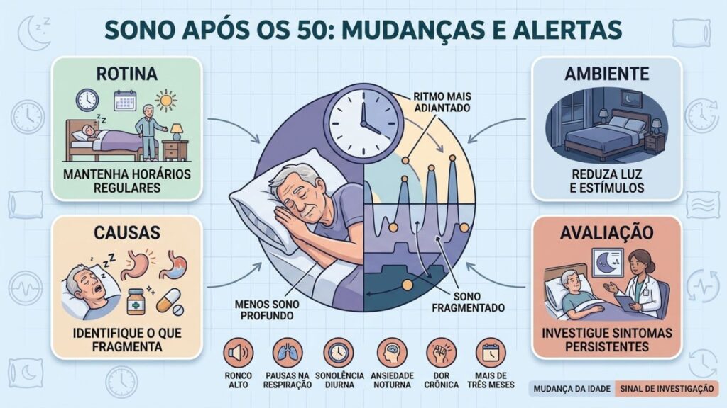 Rotina, ambiente, causas associadas e avaliação orientam o cuidado com o sono.