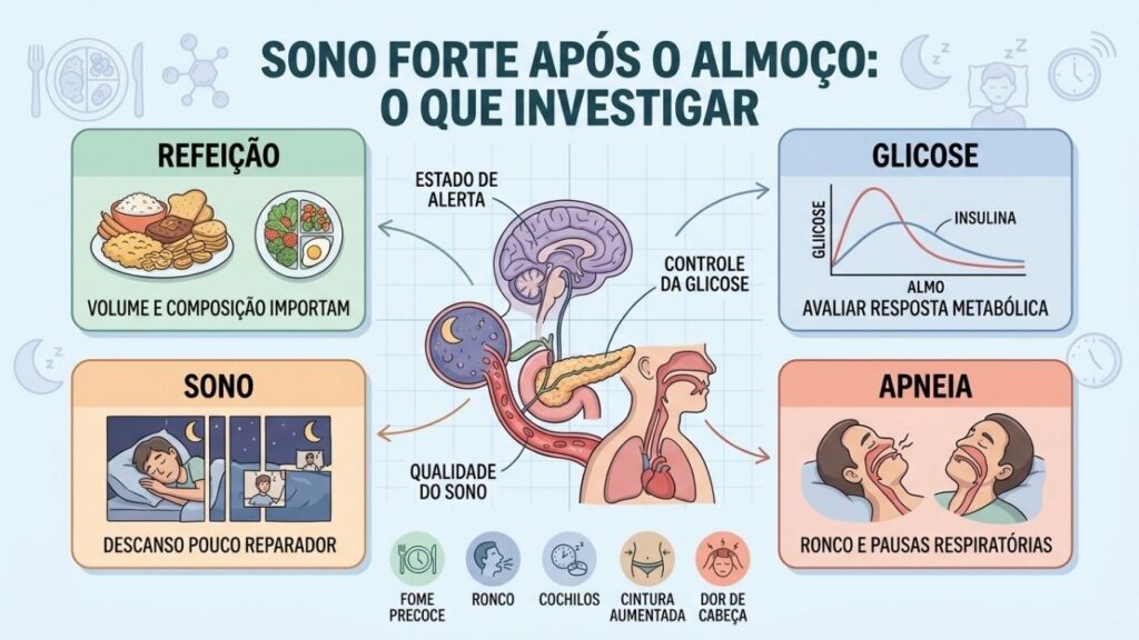 Refeição, glicose, sono e apneia ajudam a explicar a sonolência pós-almoço.