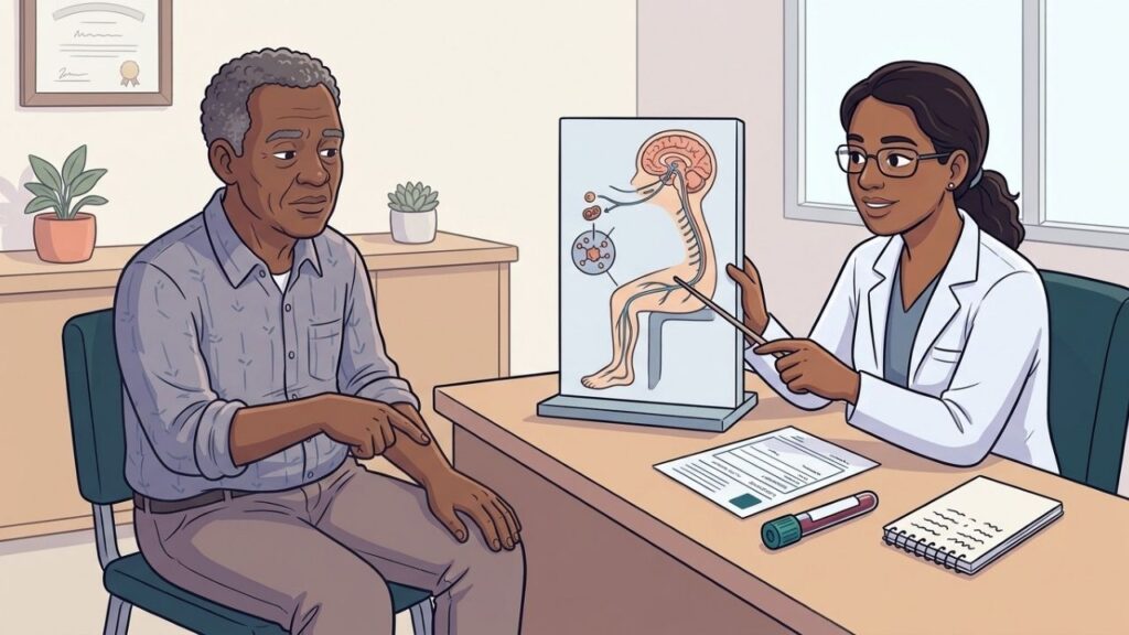 Ferro baixo, medicamentos e alterações neurológicas podem intensificar pernas inquietas.