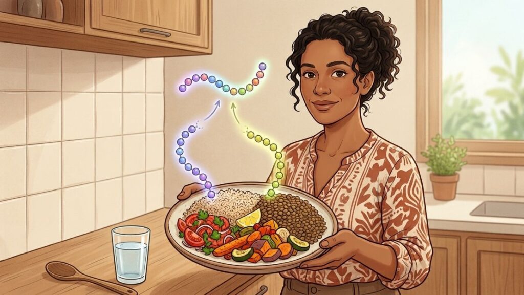 A união entre cereal e leguminosa melhora o aproveitamento dos aminoácidos.