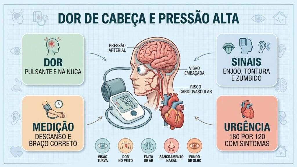 Dor, sinais e medição correta orientam a investigação da hipertensão.