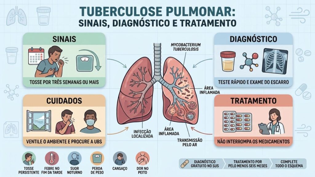 Sinais, diagnóstico, cuidados e tratamento precoce ajudam a controlar a tuberculose.