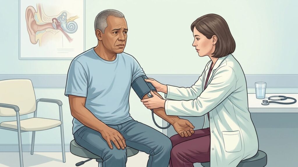 Avaliação médica ajuda a diferenciar vertigem de queda de pressão.