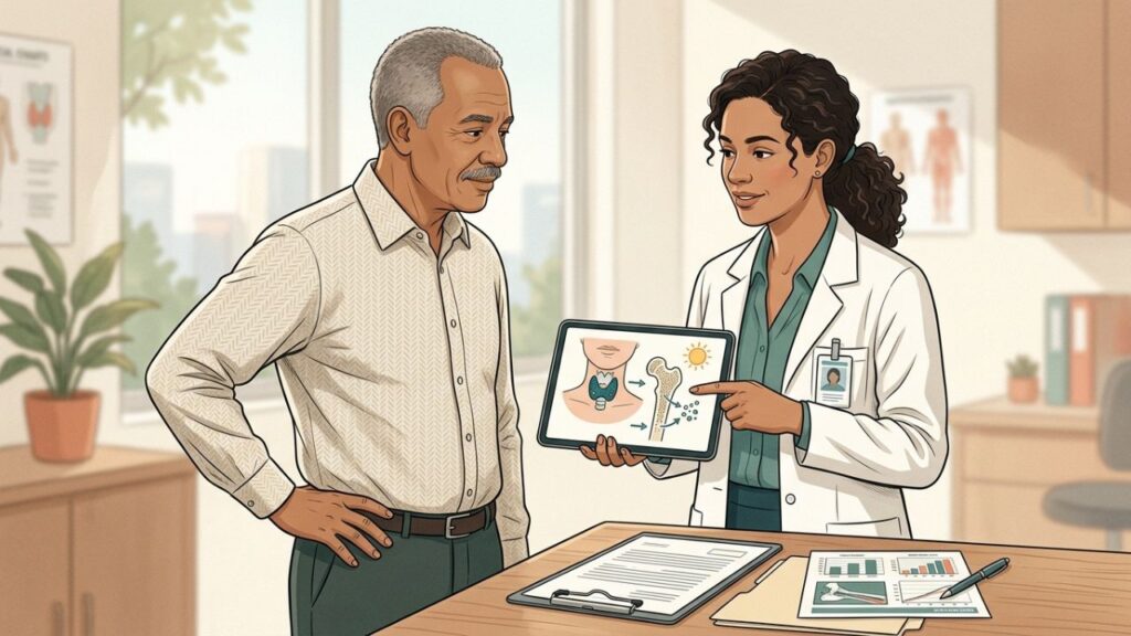 Dor óssea persistente pode sinalizar deficiência de vitamina D ou alteração hormonal.