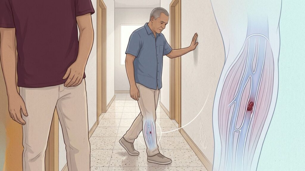 Inchaço e dor persistente na panturrilha podem indicar trombose.