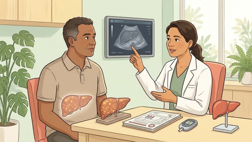 Esteatose hepática cria um efeito dominó entre fígado, colesterol e diabetes.