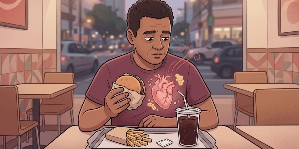Pesquisa indica que pessoas que comem fast-food têm mais chances de desenvolver problemas cardíacos