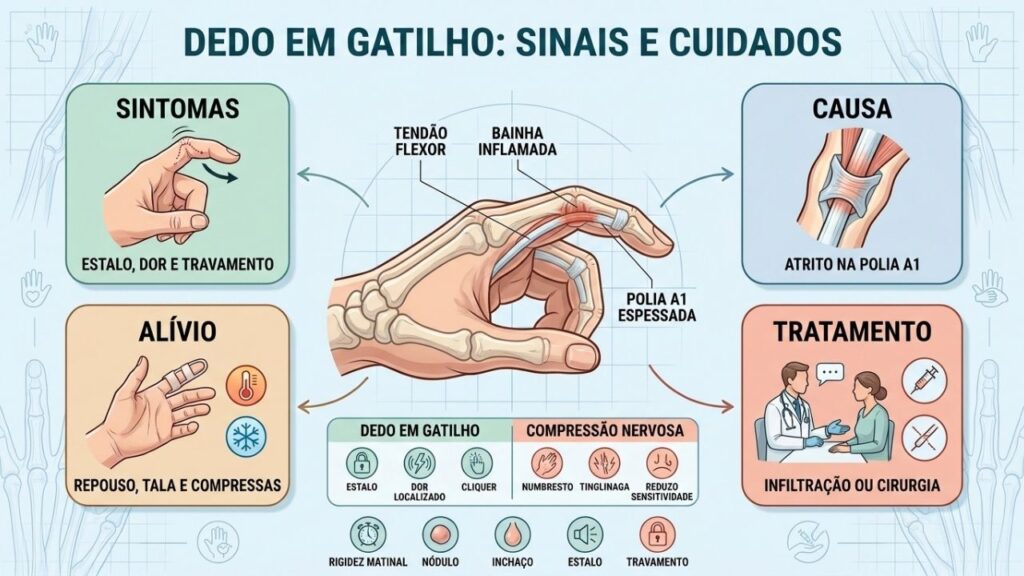 Sintomas, causas e tratamentos ajudam a reconhecer e controlar o dedo em gatilho.