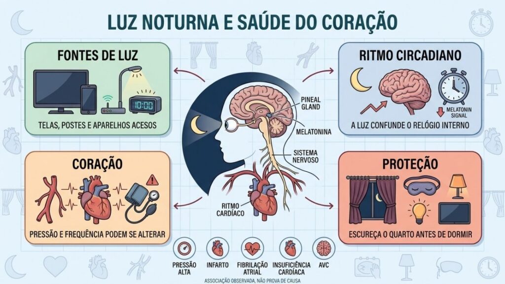 Um quarto mais escuro favorece o ritmo circadiano e a recuperação cardiovascular.