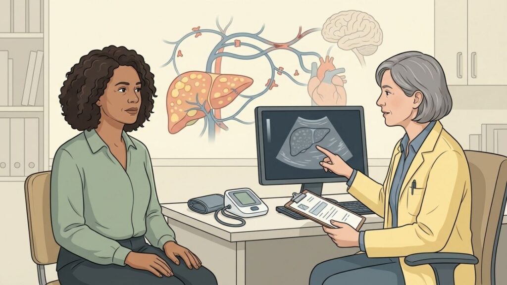 Inflamação e resistência à insulina conectam o fígado à saúde vascular.