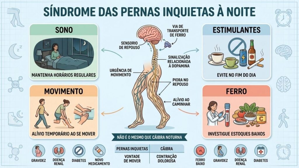 Sono, menos estimulantes, movimento e avaliação do ferro ajudam no controle.