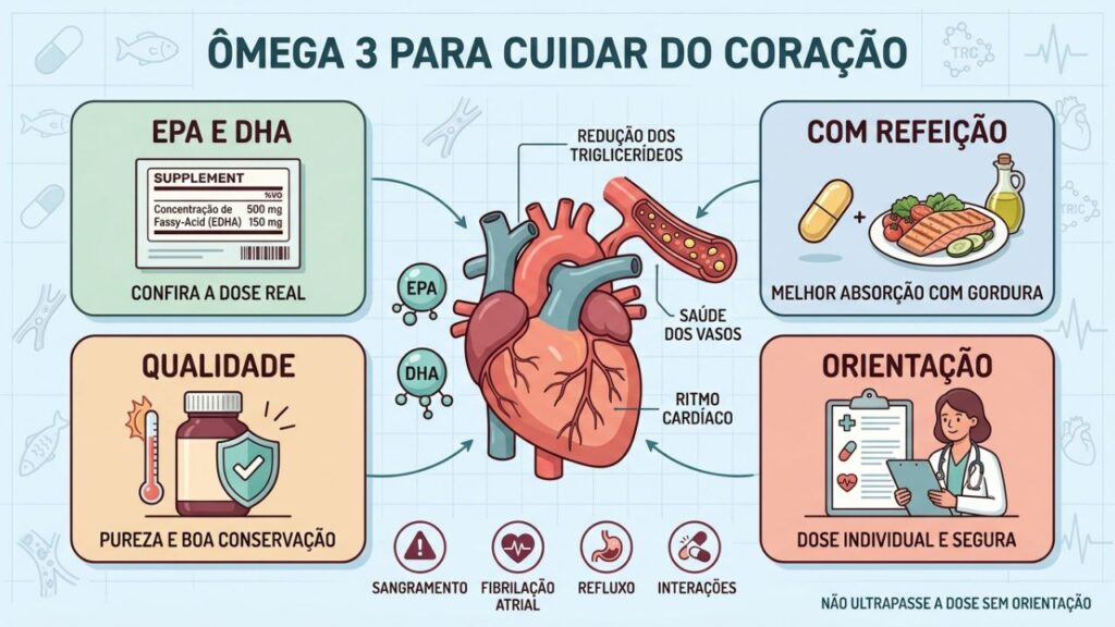 Concentração, refeição, qualidade e orientação tornam o uso do ômega 3 mais seguro.