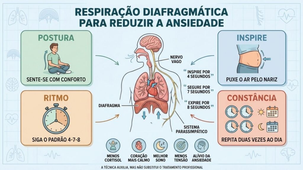 Postura, ritmo, técnica e constância potencializam os efeitos calmantes da respiração.