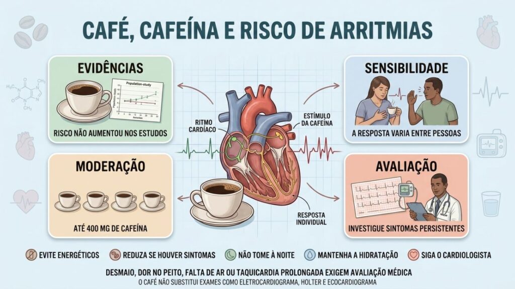 Evidências, sensibilidade, moderação e exames orientam o consumo seguro de café.