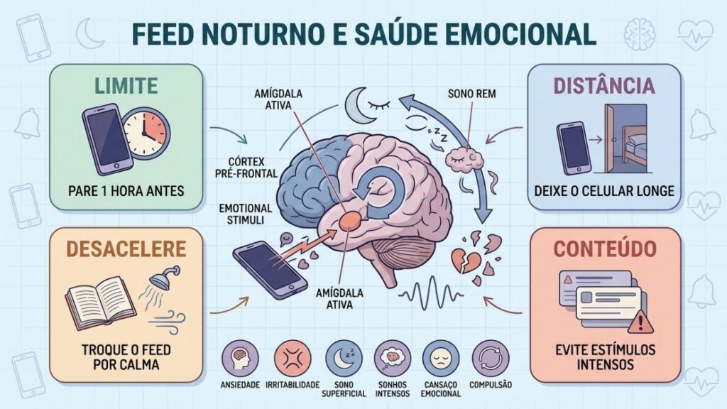 Limites, distância, desaceleração e conteúdo leve protegem o sono REM.
