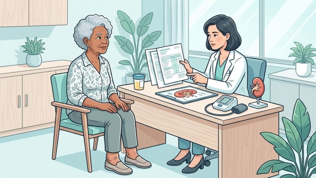 Inchaço, pressão resistente e alterações urinárias podem indicar lesão renal precoce.