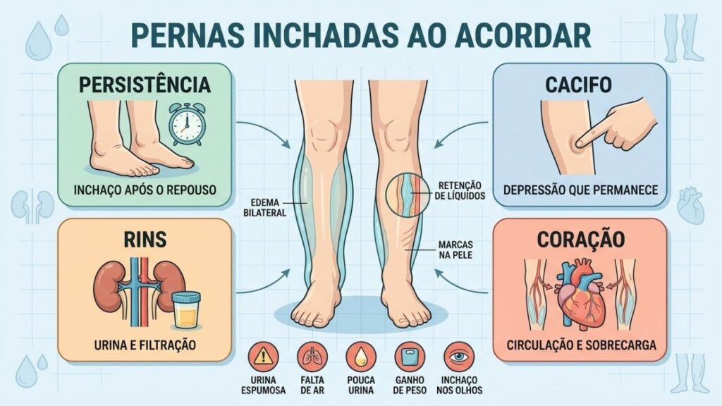 Persistência, cacifo, função renal e circulação ajudam a investigar o edema.