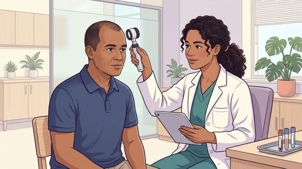 Afinamento, falhas e sintomas gerais ajudam a indicar avaliação dermatológica.