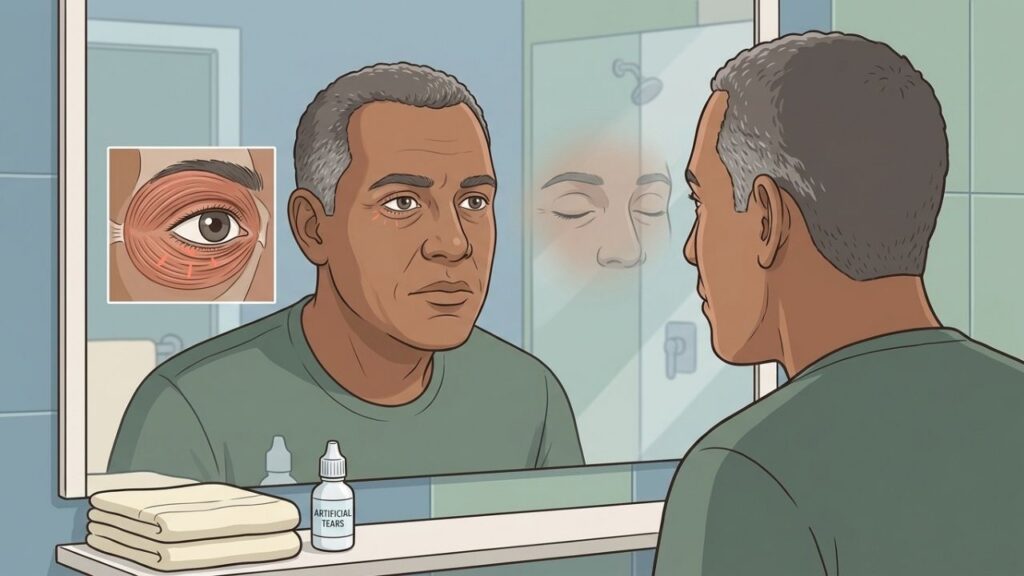 Mioquimia geralmente afeta um olho e desaparece após descanso adequado.