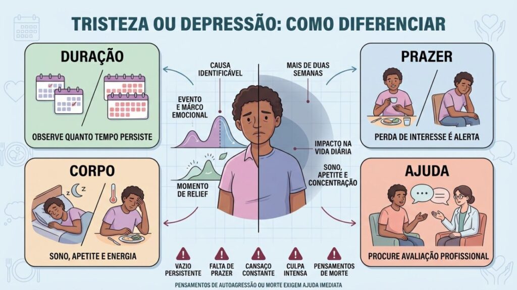 Buscar ajuda profissional é essencial quando o sofrimento persiste por semanas.