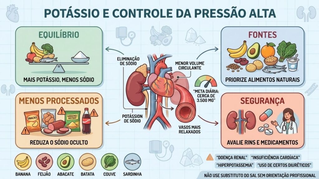 Equilíbrio mineral, alimentos naturais e avaliação renal tornam a estratégia mais segura.