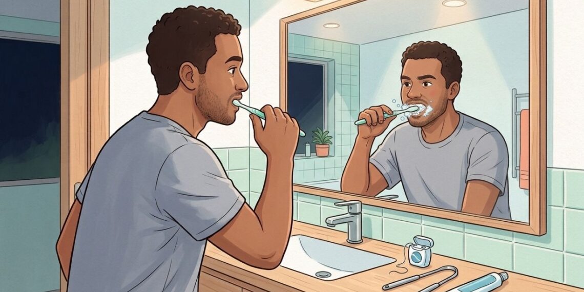 A maioria das pessoas foca só em escovar os dentes para a saúde bucal, mas é importante cuidar da língua e do fio dental para também proteger a gengiva e o hálito