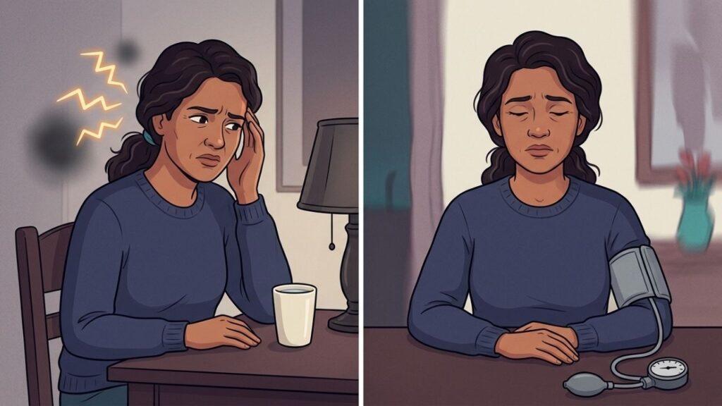 Aura visual e crise hipertensiva podem causar sintomas parecidos, mas exigem condutas diferentes.