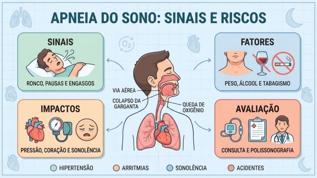 O colapso da garganta interrompe o fluxo de ar durante o sono.