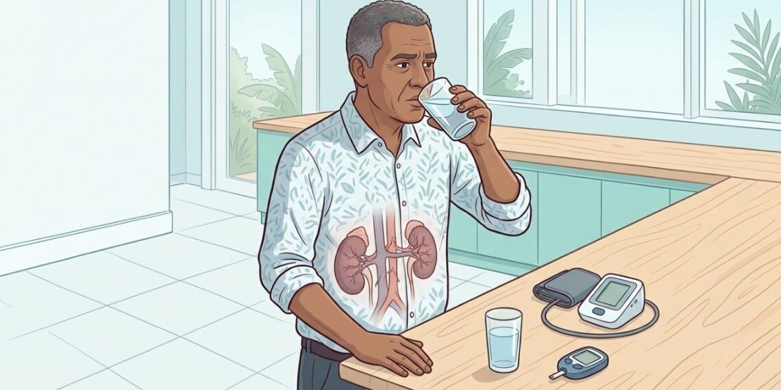 A maioria das pessoas foca só em beber água para a saúde dos rins, mas é importante cuidar da pressão e da glicose para também proteger a função renal