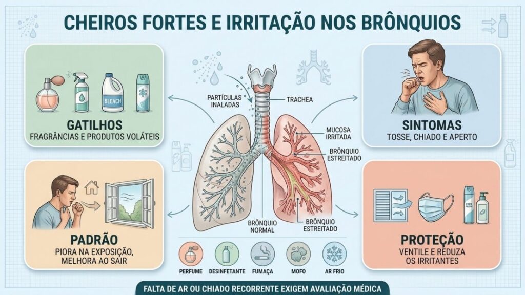 Tosse que surge em ambientes perfumados pode revelar hiperreatividade das vias aéreas.
