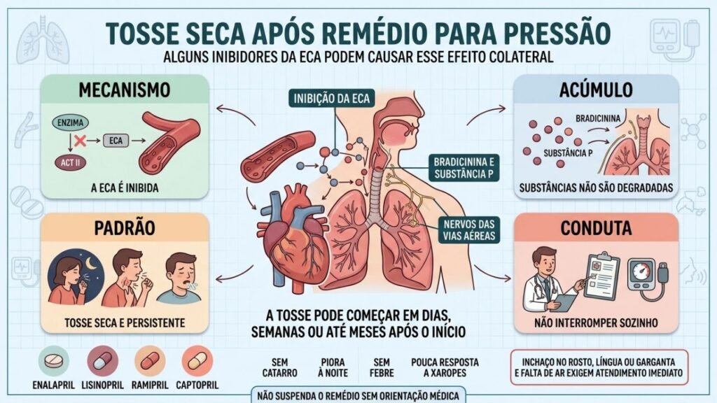 Mecanismo, acúmulo, padrão e conduta explicam a tosse causada por IECA.
