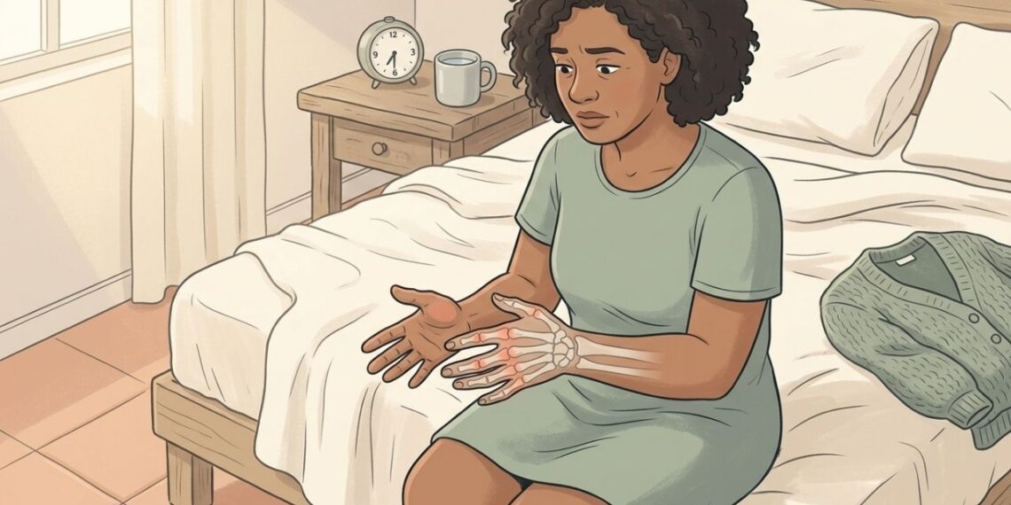 Acordar com as mãos inchadas e os dedos rígidos por mais de meia hora pode ser um sinal inicial de artrite inflamatória