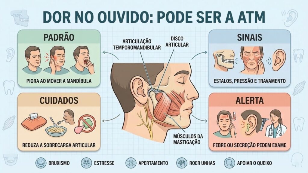 Padrão da dor, sinais, cuidados e alertas ajudam a reconhecer disfunção da ATM.