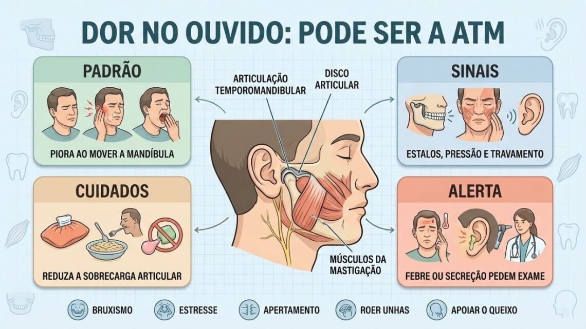 Dor no ouvido que aparece ao mastigar ou bocejar pode vir da mandíbula ...