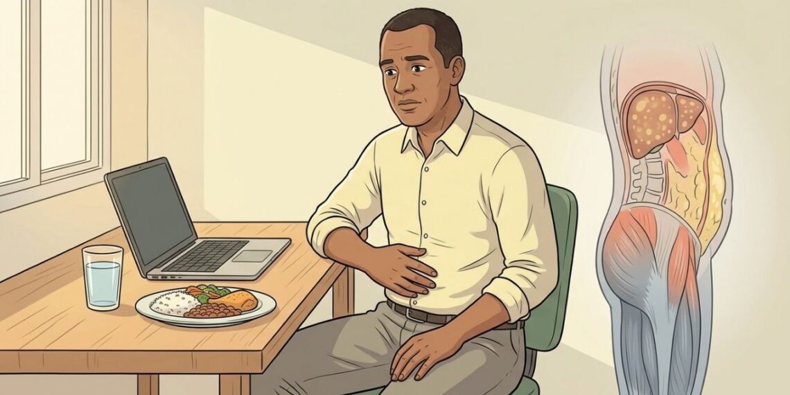 A gordura no fígado não depende apenas da alimentação e o tempo sentado também pesa no risco