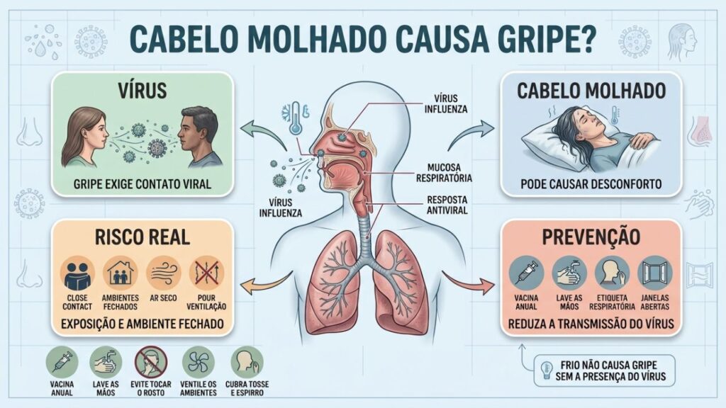 Vírus, exposição, ambiente fechado e prevenção explicam o verdadeiro risco de gripe.