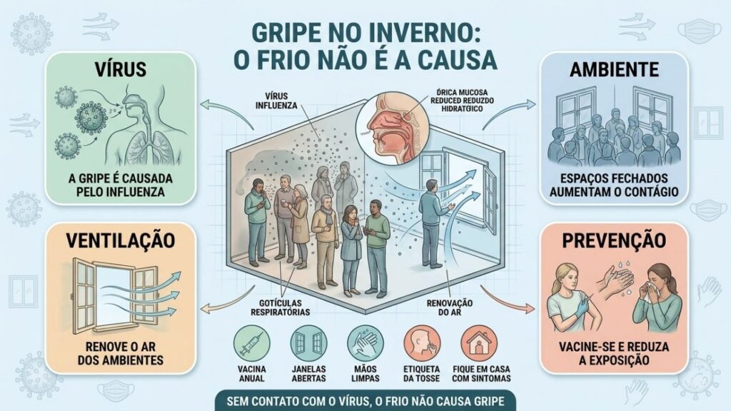 Vírus, ambientes fechados, ventilação e prevenção explicam o aumento da gripe.