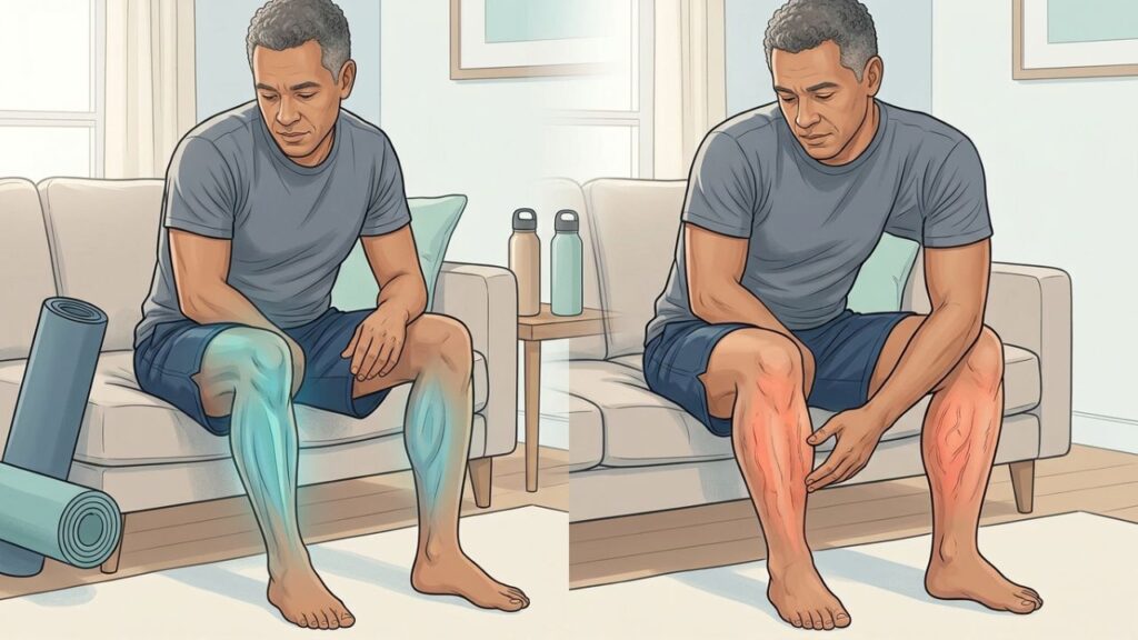 Dor e inchaço em uma perna podem indicar sinal vascular.