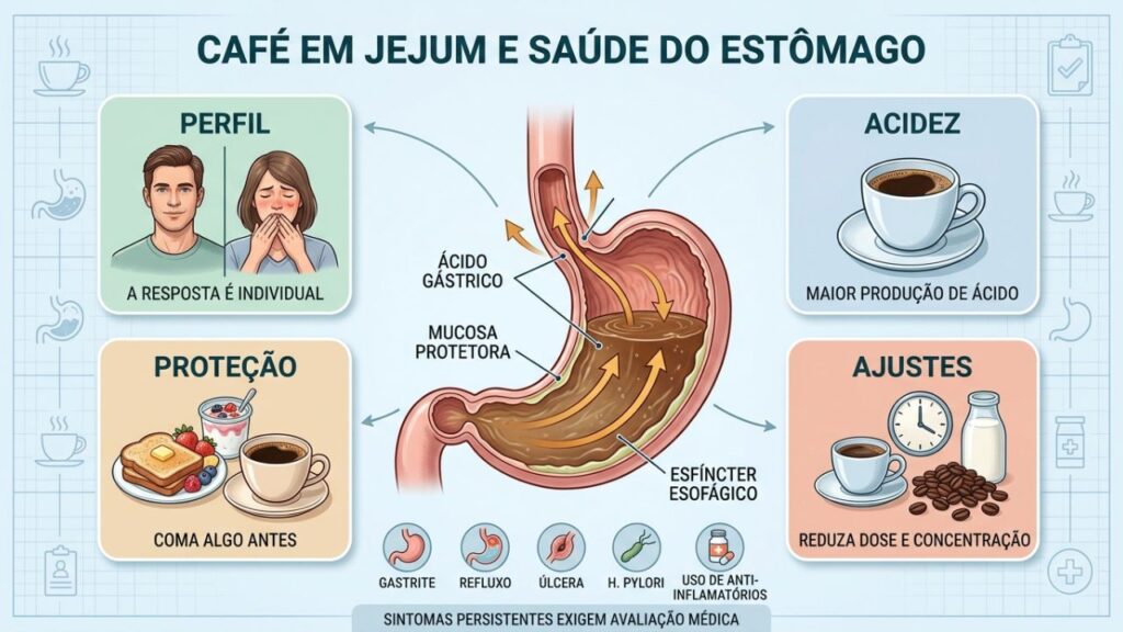 Perfil digestivo, acidez, alimentação e ajustes definem a tolerância ao café.