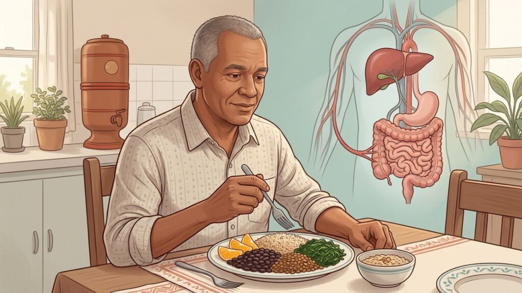 Fibras solúveis ajudam o intestino a reduzir a absorção de colesterol.