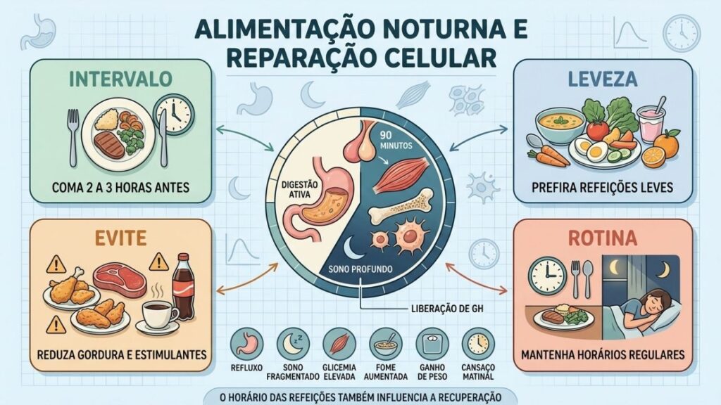 Intervalo, leveza, moderação e rotina favorecem sono profundo e reparação celular.