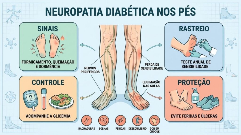 Sinais, rastreio, controle glicêmico e proteção ajudam a prevenir úlceras.