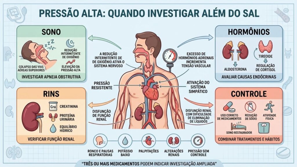Sono, hormônios, rins e hábitos orientam o controle da pressão arterial.