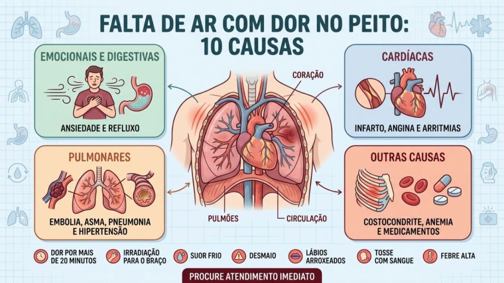 Dez causas possíveis e sinais de urgência para procurar atendimento imediato.