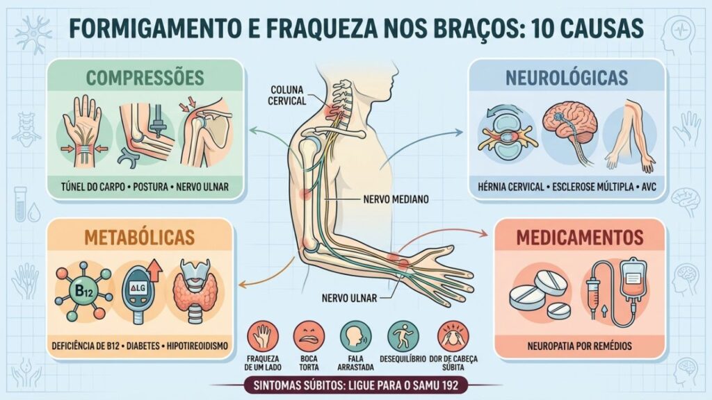 Compressões, doenças neurológicas, alterações metabólicas e medicamentos explicam os principais sintomas.