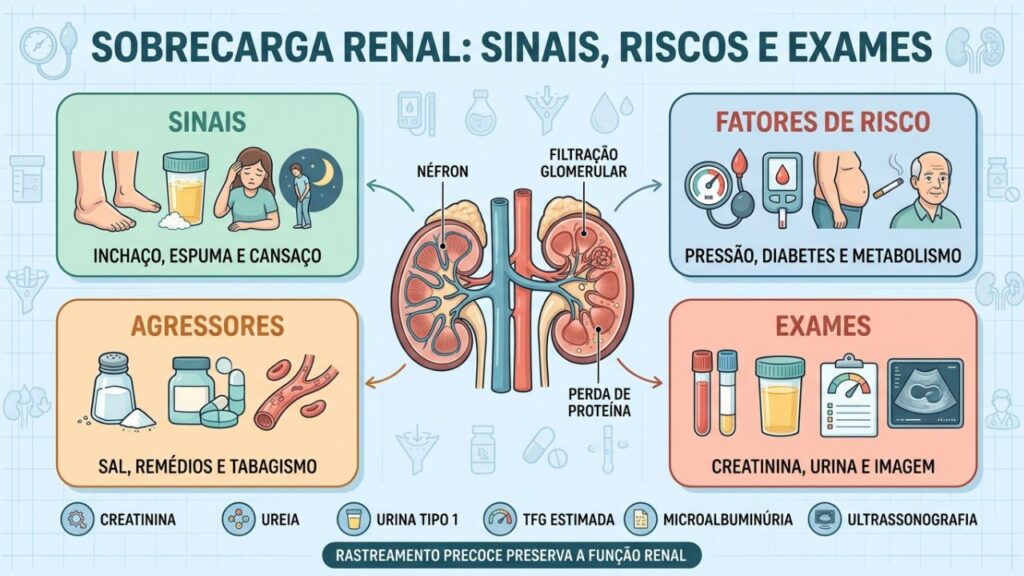 Sinais, fatores de risco e exames orientam a proteção da função renal.