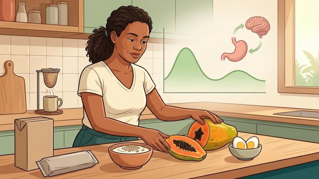 Proteínas, fibras e gorduras boas prolongam a saciedade no café da manhã.
